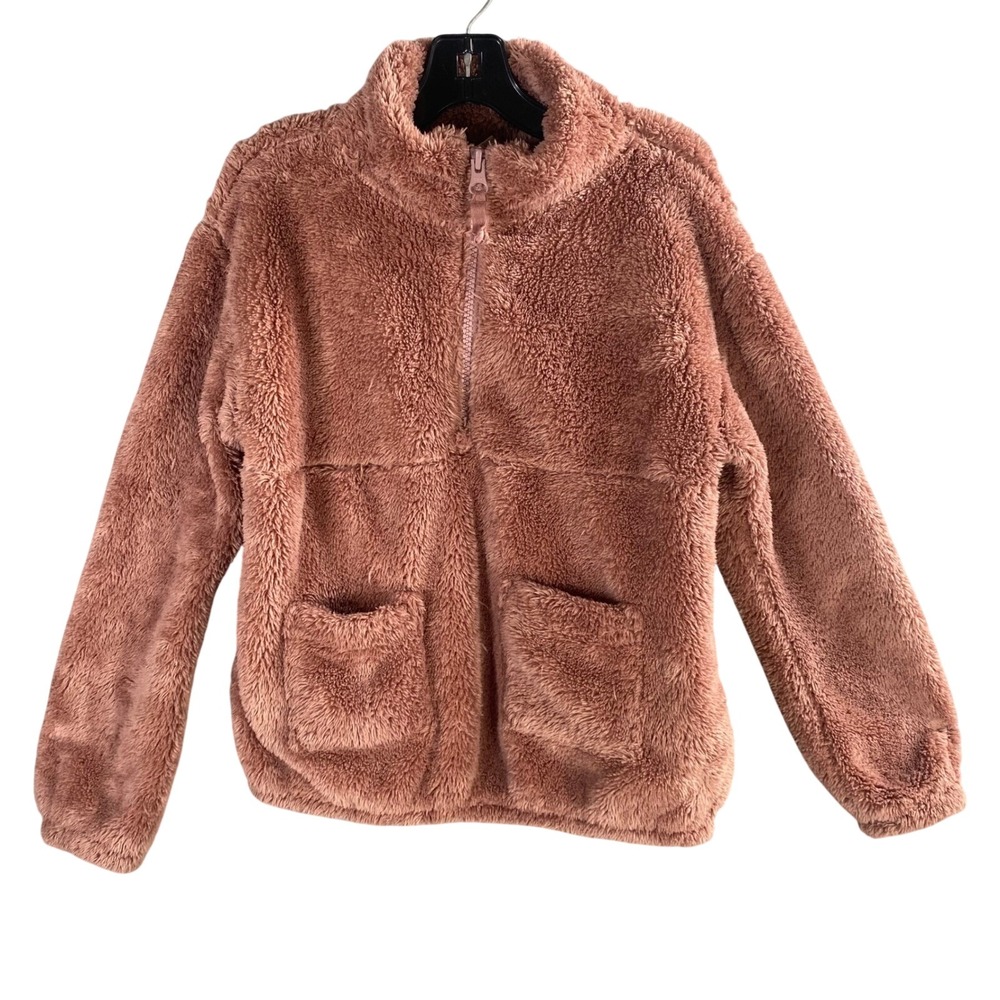 Crewcuts J.Crew Pullover Fleece Girls S (6-7) Sherpa Quarter Zip Teddy Cozy‎